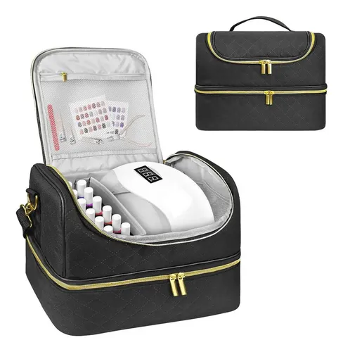 Organizador De Esmalte De Uñas, Bolso Portátil Con Negro