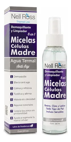 Agua Micelas Y Celulas Madre Nell Ross Limpiador Termal