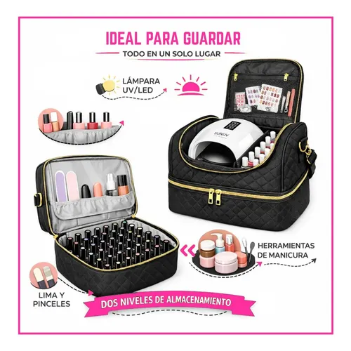 Neceser Organizador 2 Niveles Para Cabina De Uñas/maquillaje