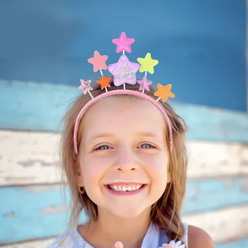 4 Vinchas Estrella Niña Cinta Pelo Infantil Estrellas