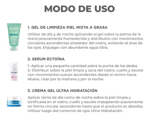 Set Dermaglos Gel Piel Grasa Serum Ectoina Ultra Hidratante