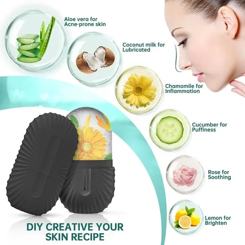 Kit De Masaje Facial Ice Roller Y Gua Sha 3 Herramientas +