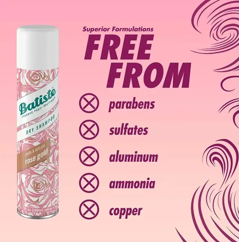 3 Shampoo En Seco Batiste Rose Gold Lavado Sin Agua