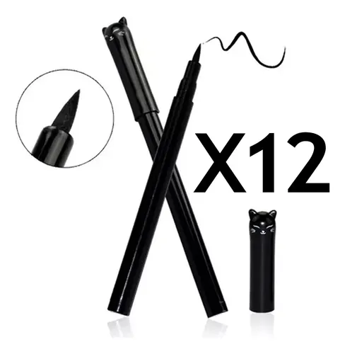 Pack Delineadores De Ojos Gato Fibra Negro Mayorista