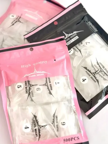 Tips Soft Gel Press On Paris Night Bolsa X500 Uñas Postizas