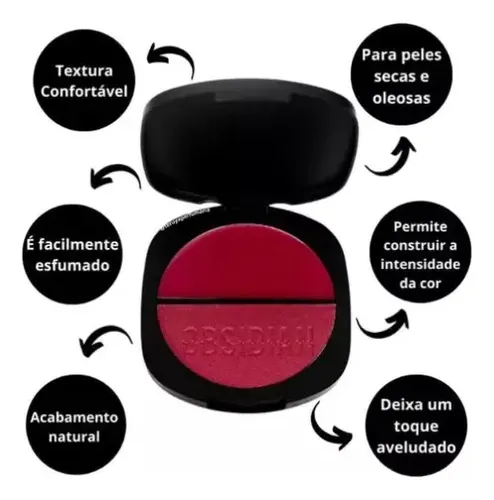 Rubor Dúo Gemini Obsidian De Ruby Rose Tono del maquillaje OG06