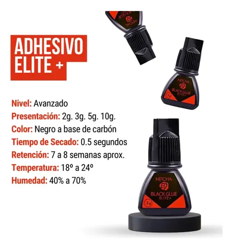 Neicha Elite+ Pegamento para extensiones de pestañas 5gr color negro