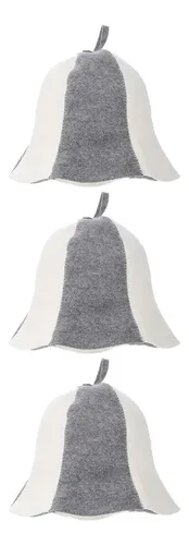 3 Gorras De Fieltro Para Sauna Unisex Para Baño Y Ducha Gray And White Xs Two-tone / Panelled