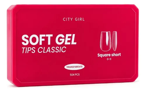 Tips Uñas Postizas Square Corta 504u City Girl Classic