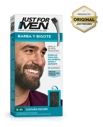 Tintura En Gel Just For Men Barba Y Bigote Castaño Oscuro