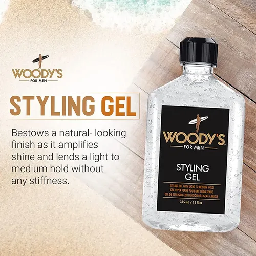 Gel De Peinado Woody’s Para Hombre, De Fijación Ligera A Med