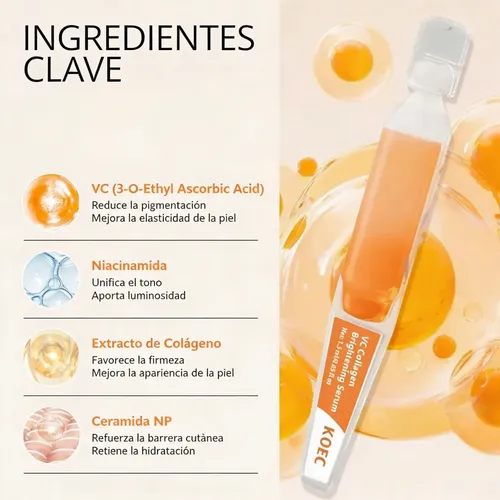 Serum Facial Vitamina C Colágeno Ampollas Hidrata Iluminax30