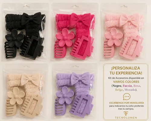 Kit Skincare Vincha Muñequeras Espátula Ultrasónica Facial