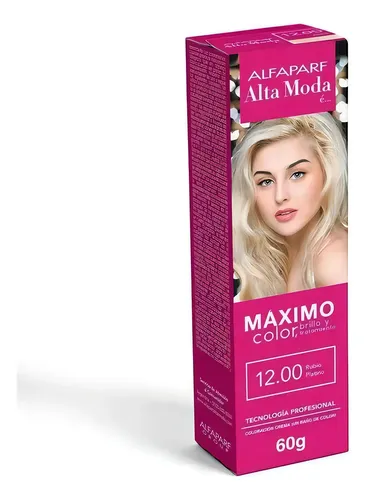Tintura Alta Moda Tono 12.00 Rubio Platino Permanente x 60gr Alfaparf