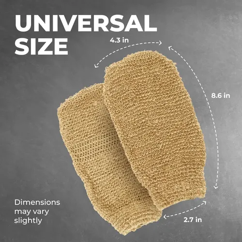 Juego De 2 Guantes De Yute Para Ducha Y Baño Exfoliantes