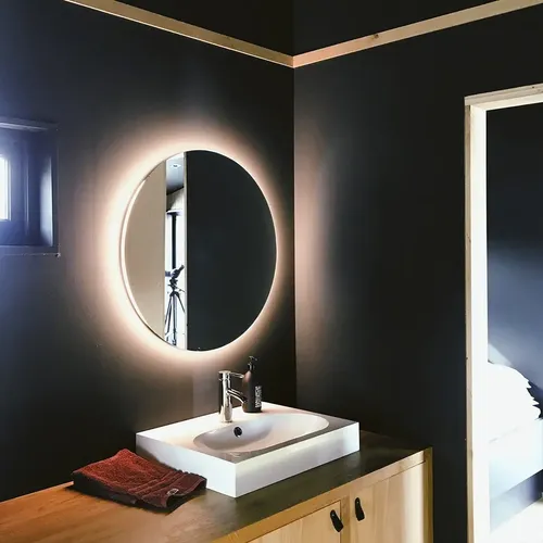 Espejo Redondo Con Luz Led Deco Con Sensor On/off Dimerizab.
