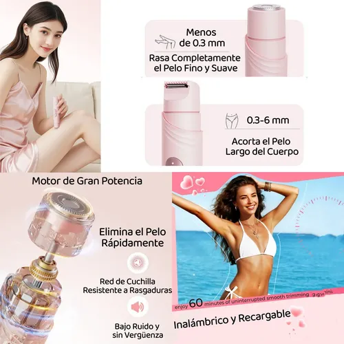 Depiladora Facial Eléctrica For Mujer  Rasuradora 3 En 1 A