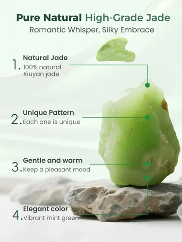 Herramienta Facial Gua Sha De Jade Natural En Forma De Coraz