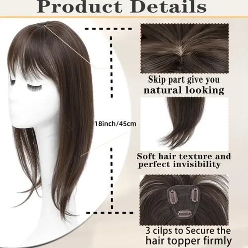 Zx,topper Capilar Mujer Castaño Oscuro Flequillo Volumen Cli