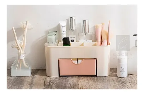 Organizador Con Cajon Maquillaje Cremas Algodón  Caobamakeup