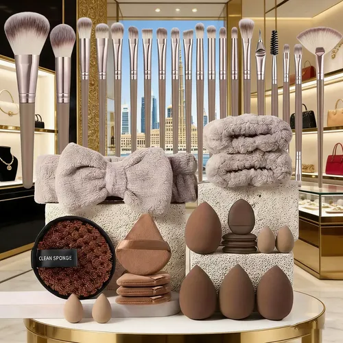 Set De 40 Brochas Maquillaje Profesional Herramients Suaves