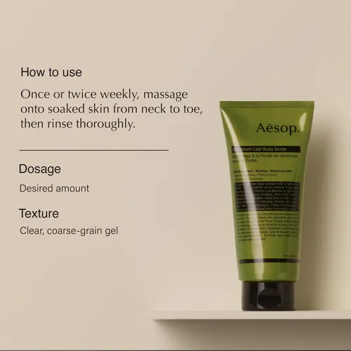 Exfoliante Corporal Con Hojas De Geranio Aesop, 180 Ml, Sin An;