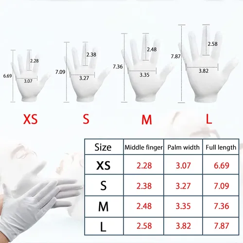 Guantes Algodón Blancos Hidratantes Para Manos Secas