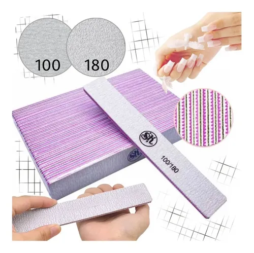 Limas X2 Unidades 100/180 Uñas Esculpidas Manicuria Pedicura
