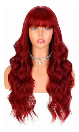 Peluca Larga Símil Natural Orgánica Premium Con Ondas Tamaño De La Base Universal Con Regulador Tono Nyl2585-118-113