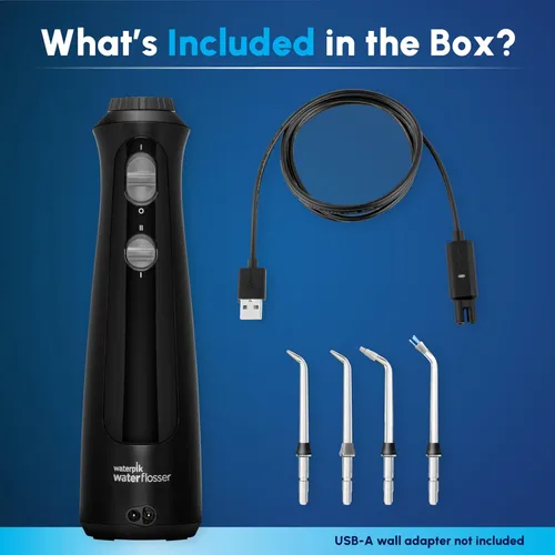 Hilo Dental Portátil Recargable Waterpik Wf-13 Negro, Baterí Negro