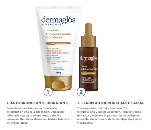 Rutina Dermaglós Facial Y Corporal Autobronceante Progresivo