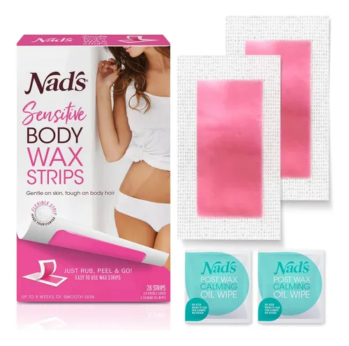 Tiras De Cera Nad’s Body Para Piel Sensible Con 28 Tiras