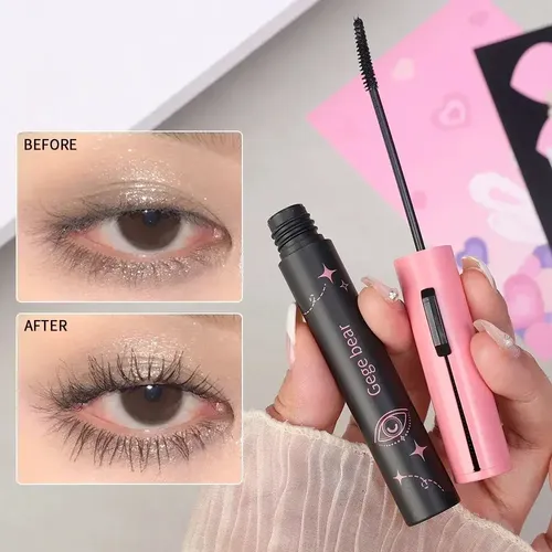 Mascara Pestañas Pincel Precision Fibra Alargadora Gege Bear Color Negro