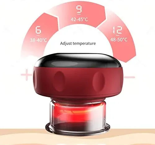 Masajeador Ventosa Eléctrico 12 Velocidades Rojo