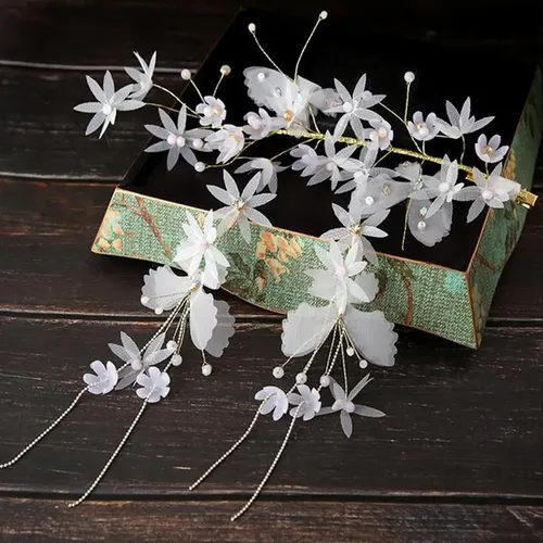 Tela Nupcial Mariposa Pinza De Cabellero Tiara Accesorios