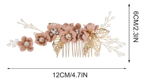 3pz Horquillas Boda Vintage Con Flores Elegantes