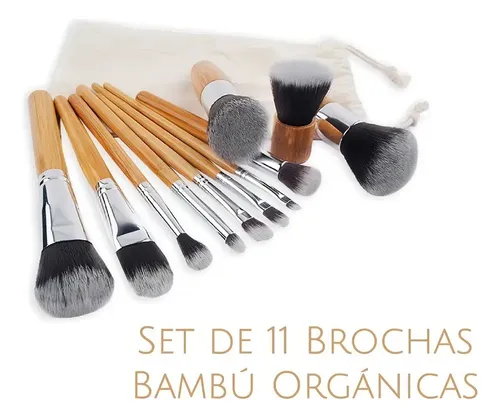 Q 11 Brochas Maquillaje Bambú Cxsm Set M