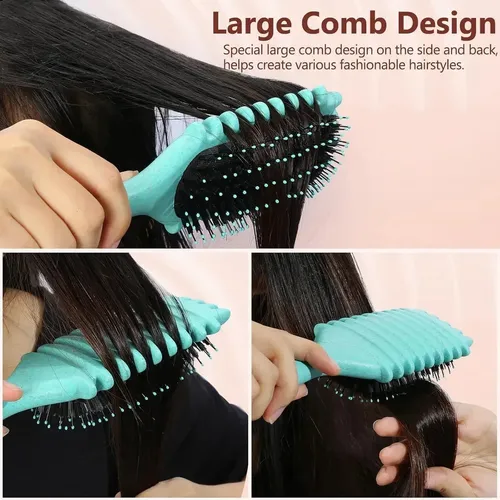 3 Cepillos Para Cabello Rizado Con Espejo Plegable