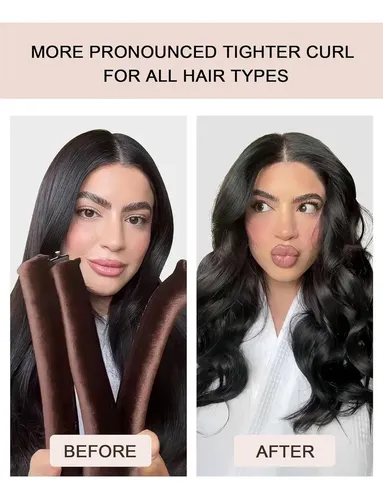 Rizadores De Pelo Sin Calor, 4 Rulos, Rizador