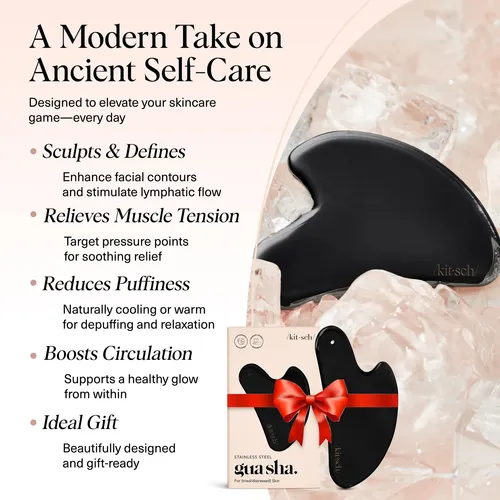 Gua Sha Kitsch Acero Inoxidable Matte Black