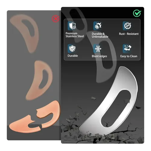 Herramienta De Masaje Gua Sha De Acero Inoxidable Con Asa,