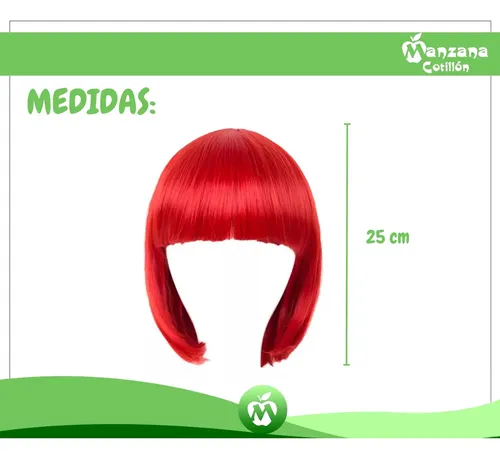 Combo X12 Peluca Carre Rojo Cotillon Carioca Disfraz