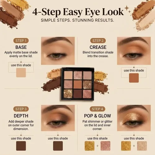 Paleta De Sombras 9 Colores Fynla Sunset Glow