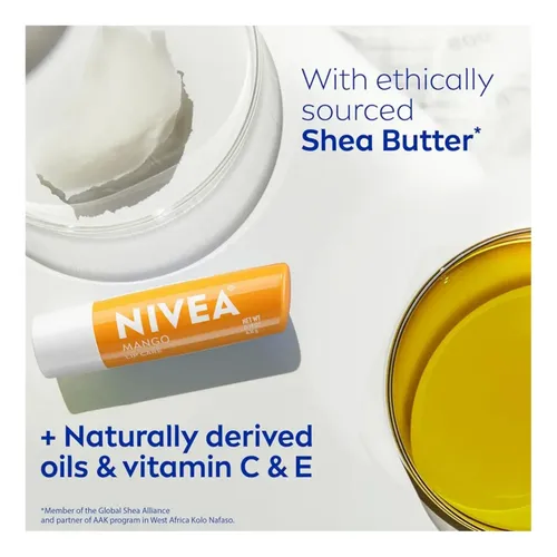 Nivea Balsamo Labial En Barra Sabor Mango Pack X4