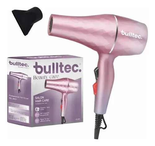 Secador De Pelo Profesional 1800w Bulltec Iónico Rosa Pálido