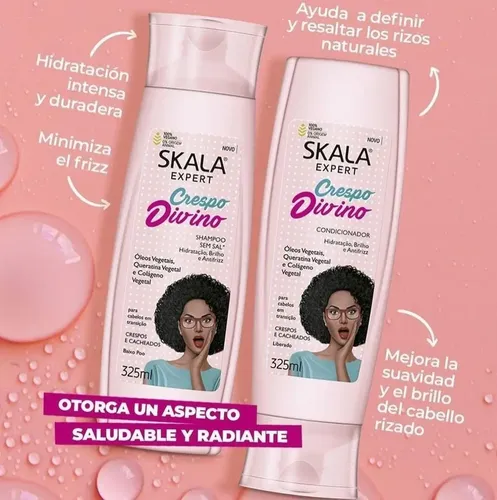 Skala Crespo Divino Kit Shampoo y Acondicionador Vegano Rulos Pelo