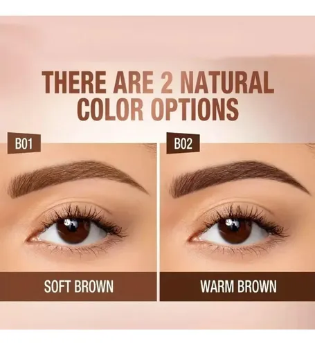 Tinte De Cejas Semipermanente Negro Con Cepillo Plana