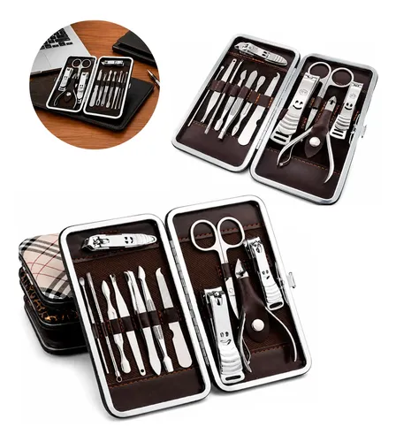 Kit Manicura Premium Con Estuche Portátil 12 Piezas