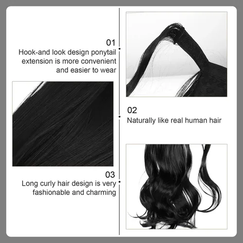 Extensiones De Cabello Ponytail Rizado Larga Envoltorio