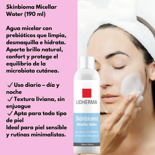 Agua Micelar Lidherma Skinbioma Limpieza Facial Piel Sensibl